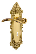 Swan Privacy Door Lever Set with Victorian Unlacquered Brass T49900