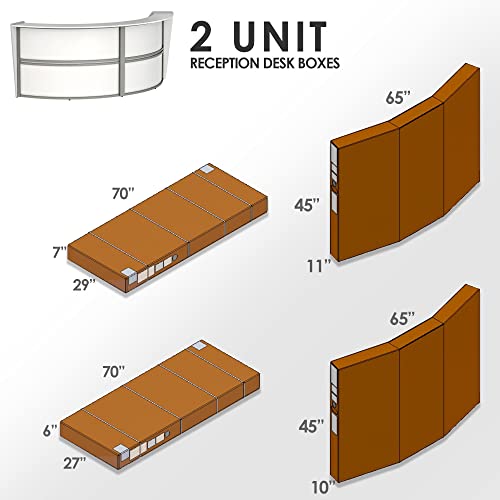 Curved Modern Office Desk, 124" x 49", Mocha X764