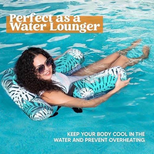 Inflatable Pool Lounge Chair with Plant Pattern C371