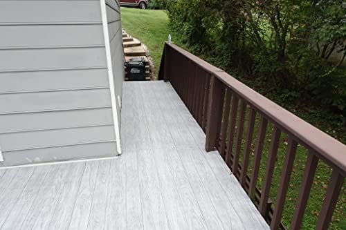 Grey Oak Wood Waterproof Outdoor Flooring Roll 6' x 12' 72 sq.ft A72404