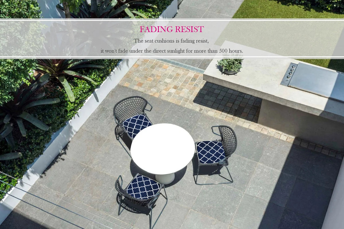 Blue Geometric Outdoor Seat Pads, Pack of 2 K91373