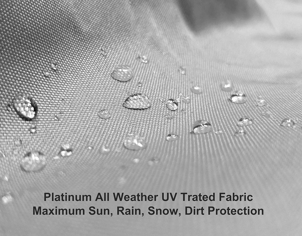 Weatherproof RV Cover for Travel Trailer 11.5' - 13.5' Long with Fleece Lining, Cable Lock, Storage Bag & Wind Straps R612642