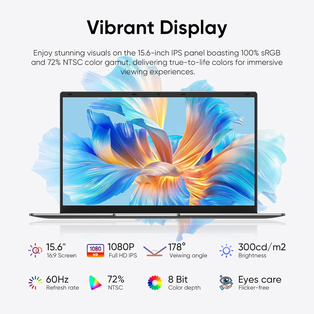 15.6" Windows 11 Pro Laptop, 8GB RAM 256GB Storage, Intel Celeron N4000, Silver V325346