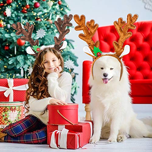 Reindeer Antlers Headband, 2PCS Deer Antlers with Bells K116
