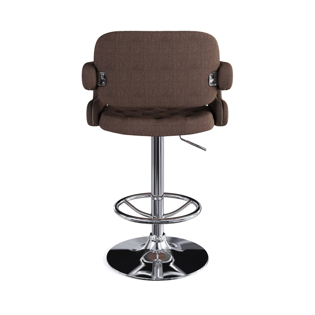 Dark Brown Fabric Barstool (Set of 2) A573