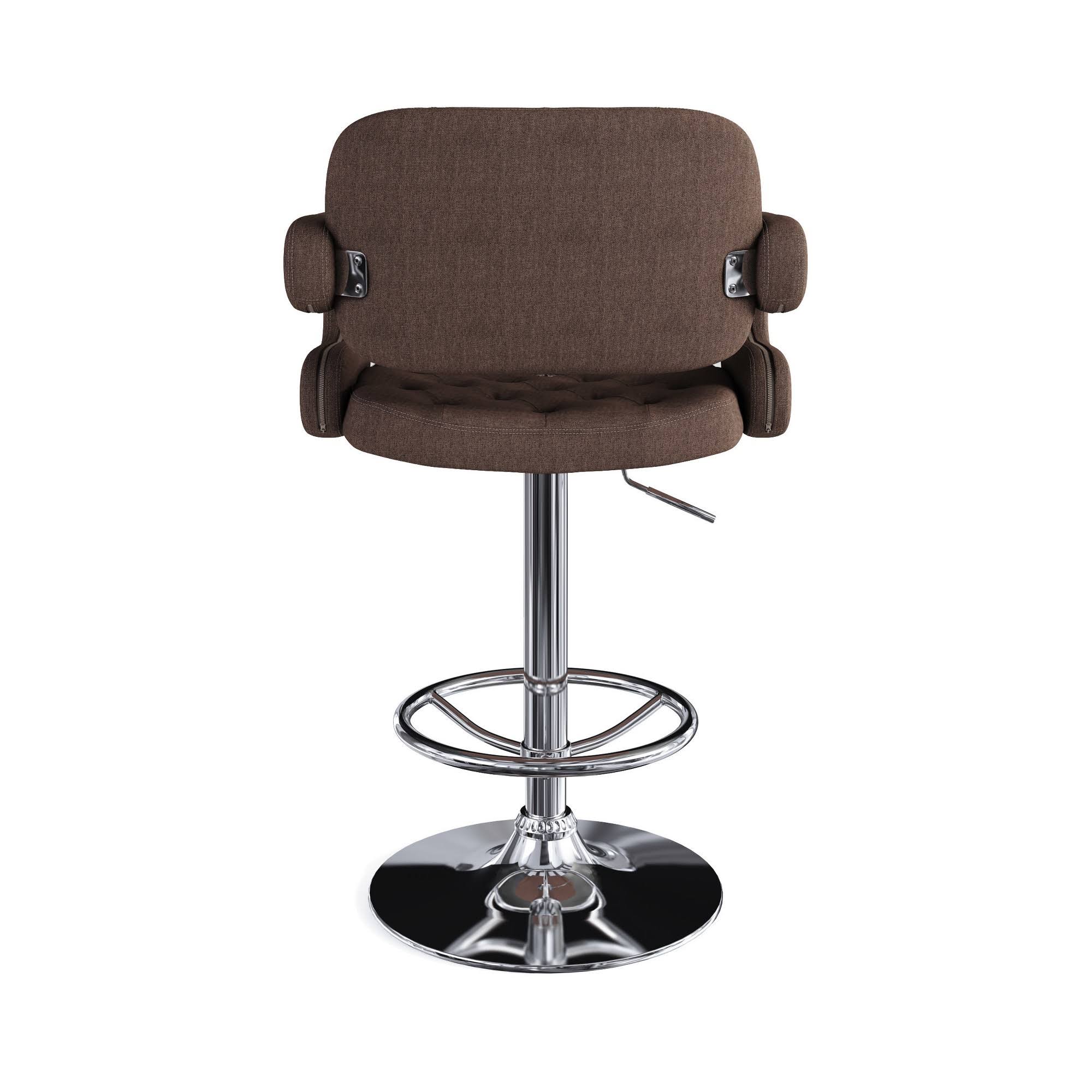 Dark Brown Fabric Barstool (Set of 2) A573