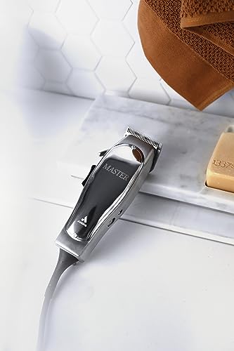Professional Fade Master Hair Clipper, Adjustable Carbon Steel Fade Blade Clipper, Chrome, Silver Y73490