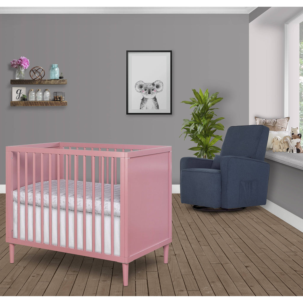 Rose 4 in 1 Mini Crib with Rounded Spindles M434