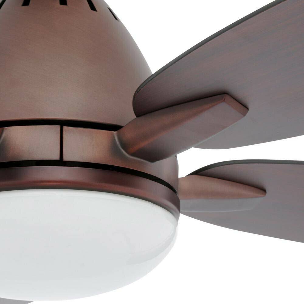 Oil Brushed Bronze Ceiling Fan with Opal White Glass Light N67047