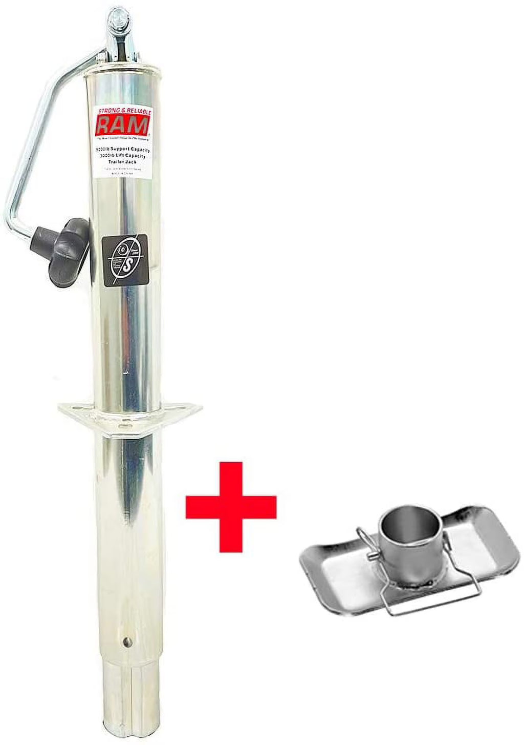 Zinc A-Frame Trailer Jack with Zinc Foot Plate N3966