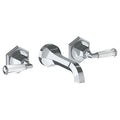 Satin PVD Brass Wall Mounted 3 Hole Lavatory Set D5057