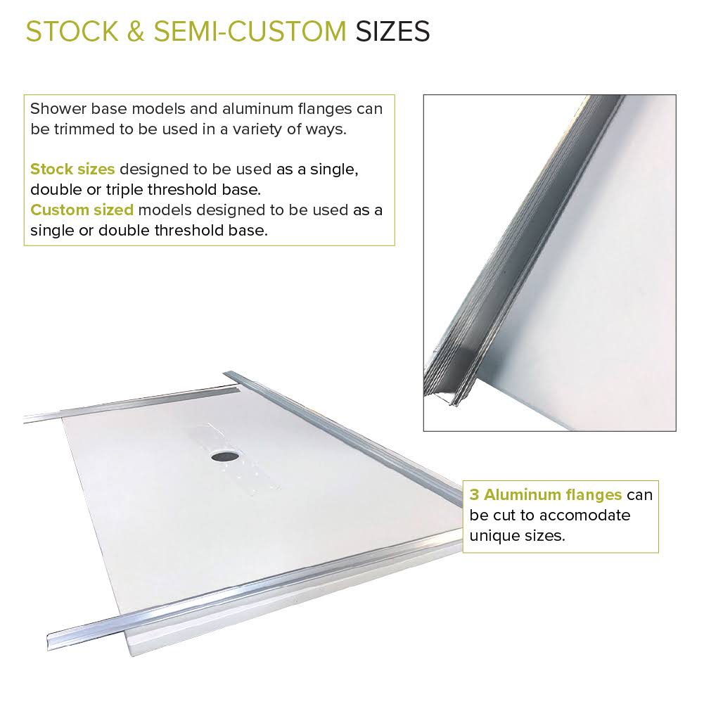 White 63-in Shower Base with Center Drain A95305
