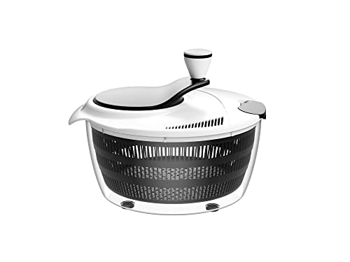 Large 4.2 Quart Salad Spinner with Bowl Rotary Handle (Black) A821