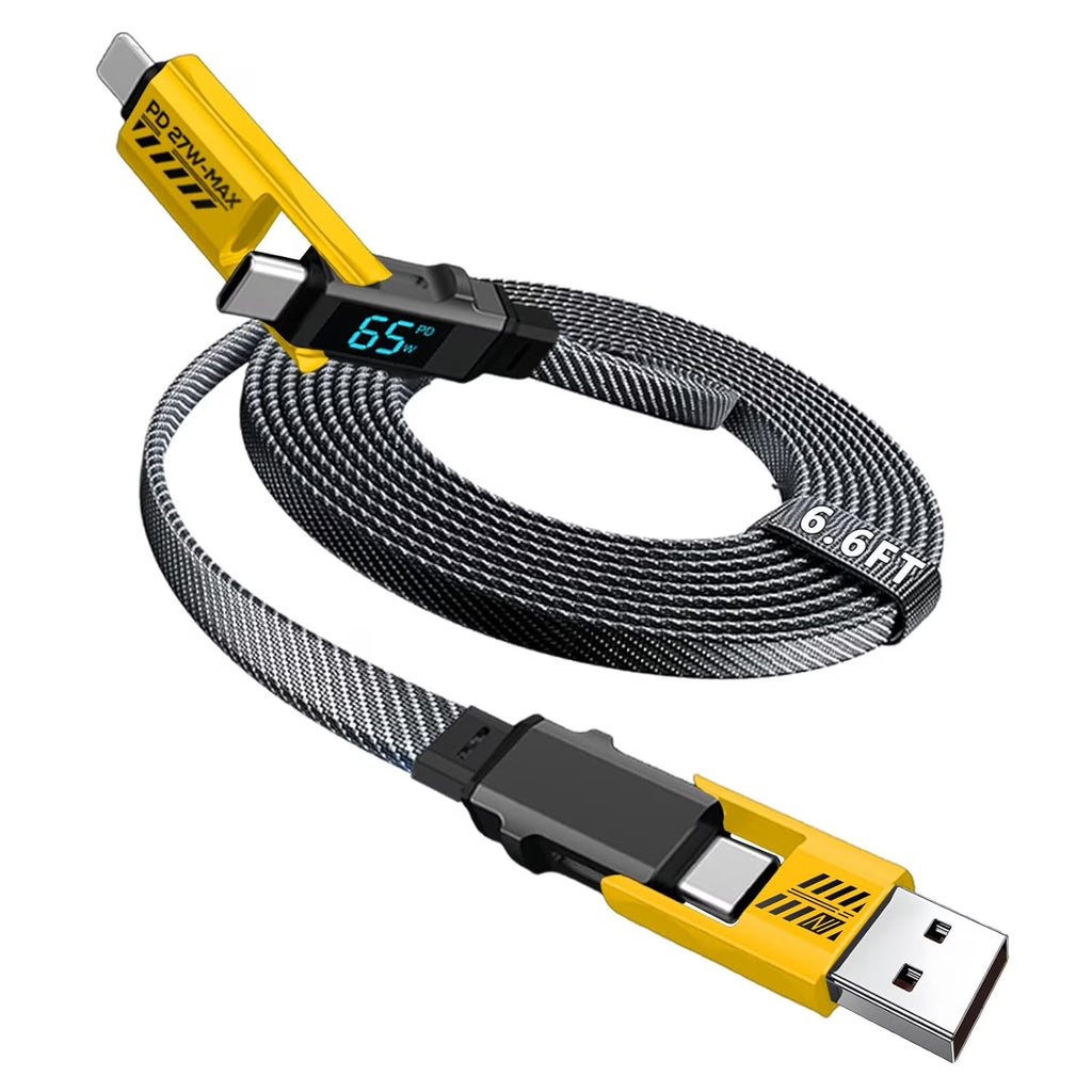 4-in-1 6.6FT fast charging cable with LED display W957