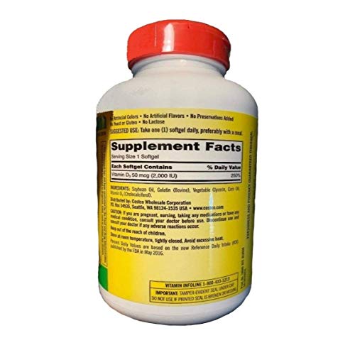 Extra Strength D3 50 mcg, 600 Softgels Q765326