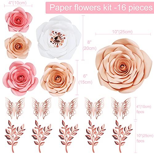 Large 3D Artificial Paper Flower Wall Decor F878822