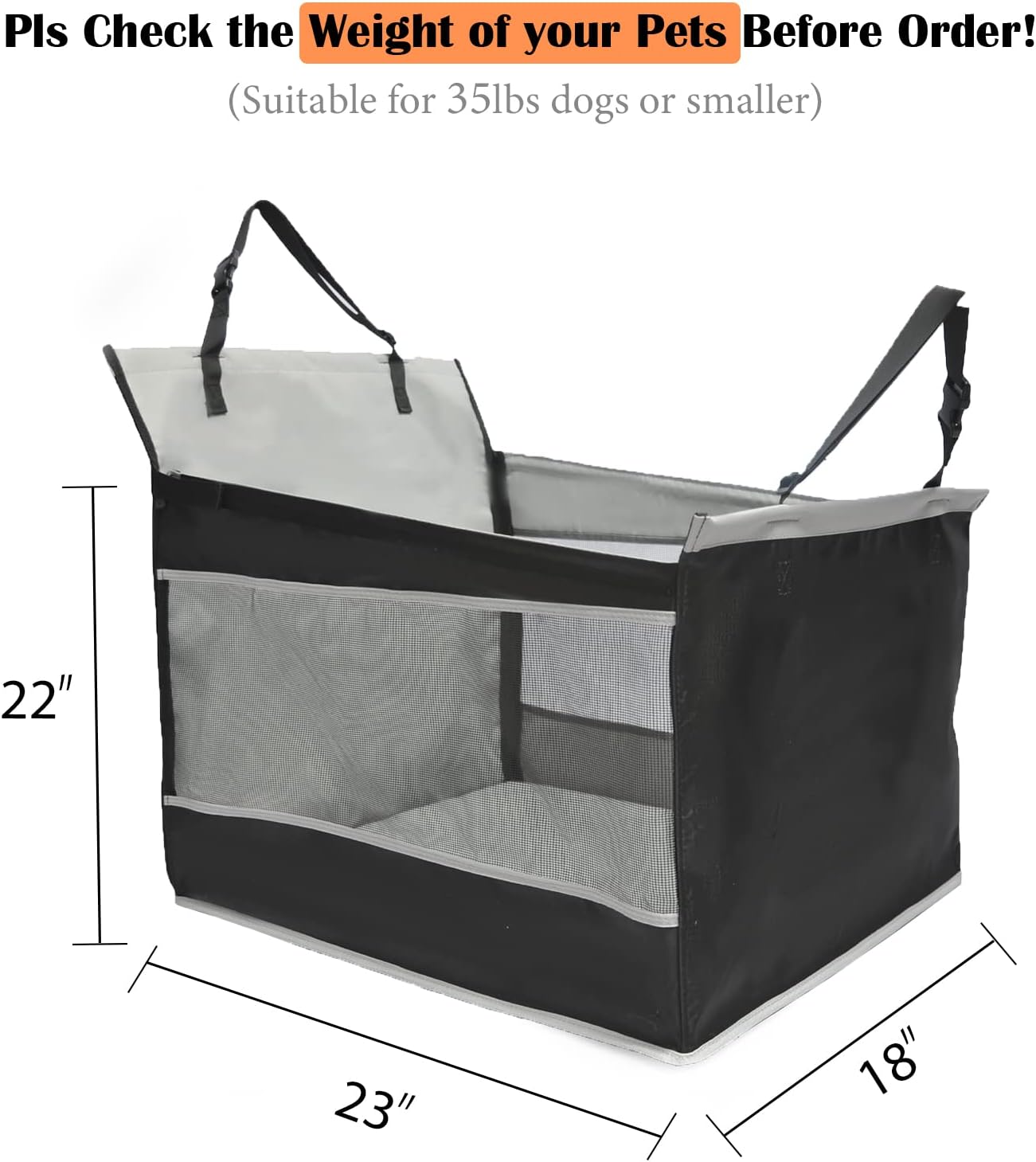 Dog Car Seat and Seat Extender S8823