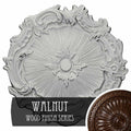 16 3/4x22OD x 1 3/8x22P Hand-Painted Walnut Ceiling Medallion U11838