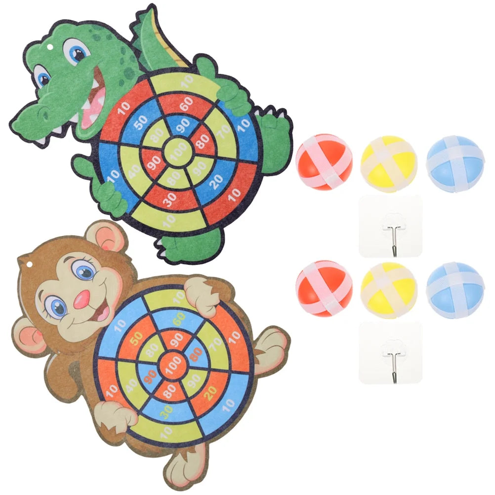 10 Sets Plastic Sticky Ball Dart Board E34158
