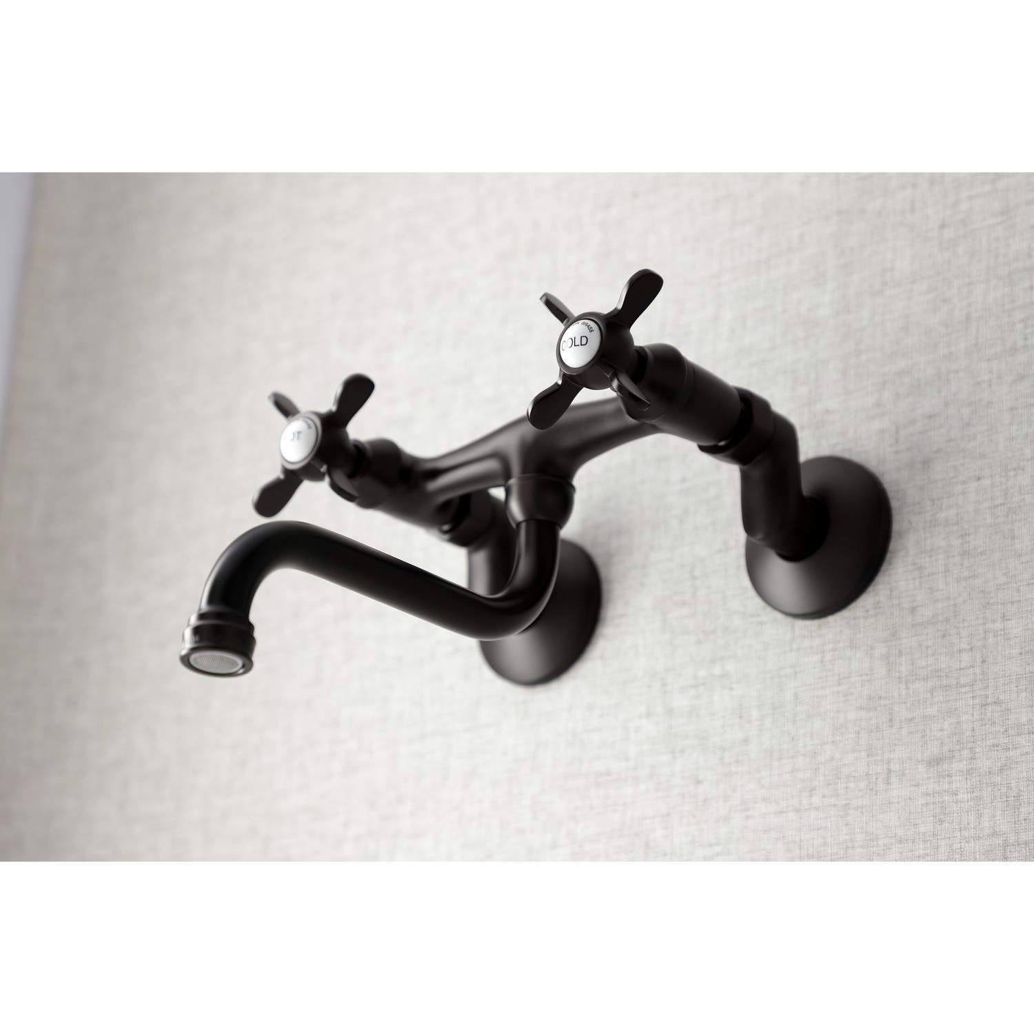 Polished Brass Adjustable Center Wall Mount Bathroom Faucet R68283