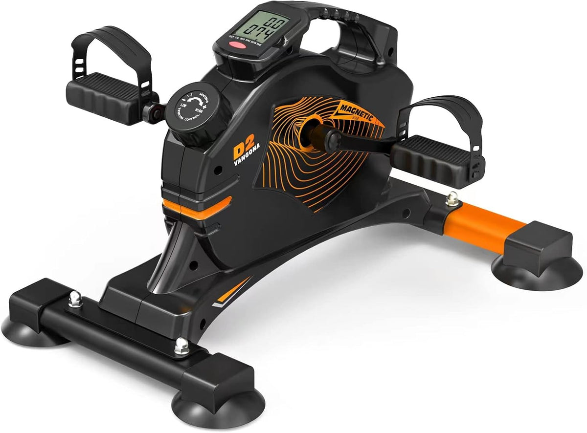 Under Desk Bike Pedal Exerciser Magnetic Mini Exercise Bike Stationary Cycle with Carpet B837193