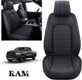 Black-Red Waterproof Faux Leather Front Seat Covers U728971