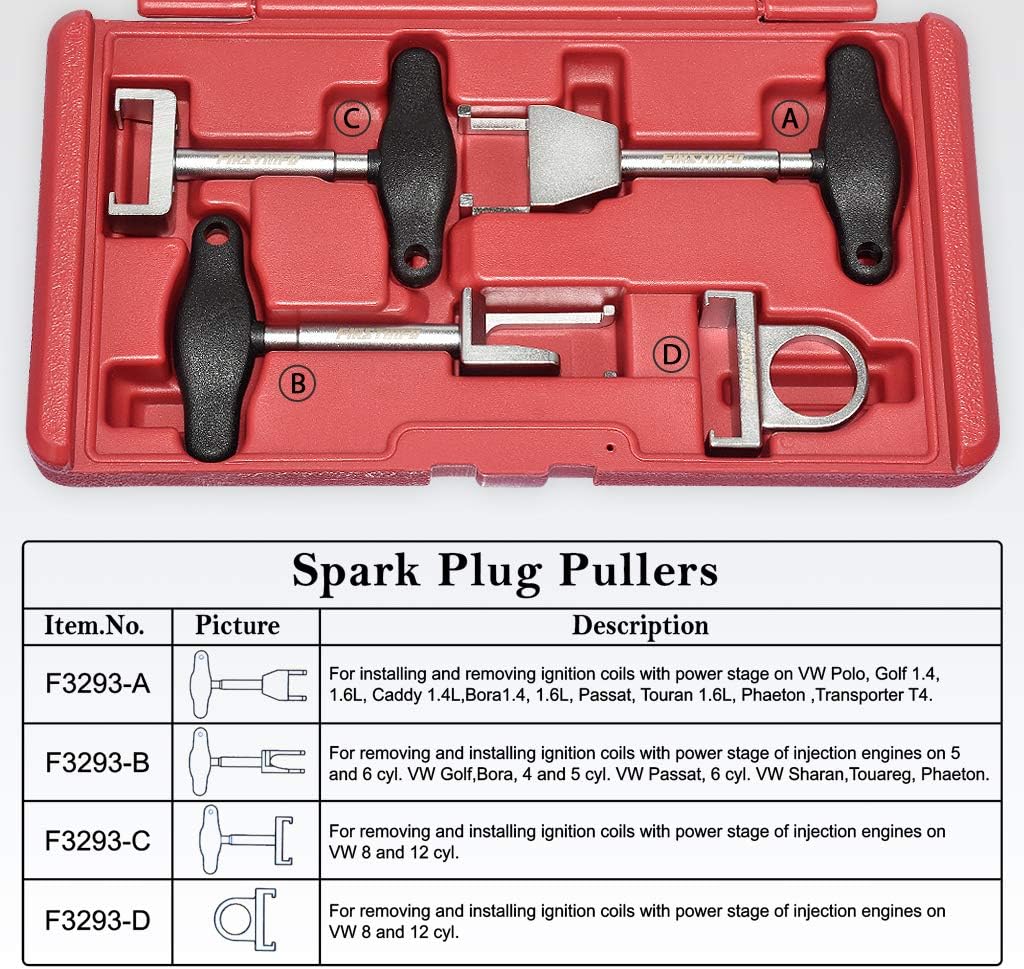 Spark Plug Ignition Coil Puller Tool for VW Audi with Storage Case Pack of 2 J578370
