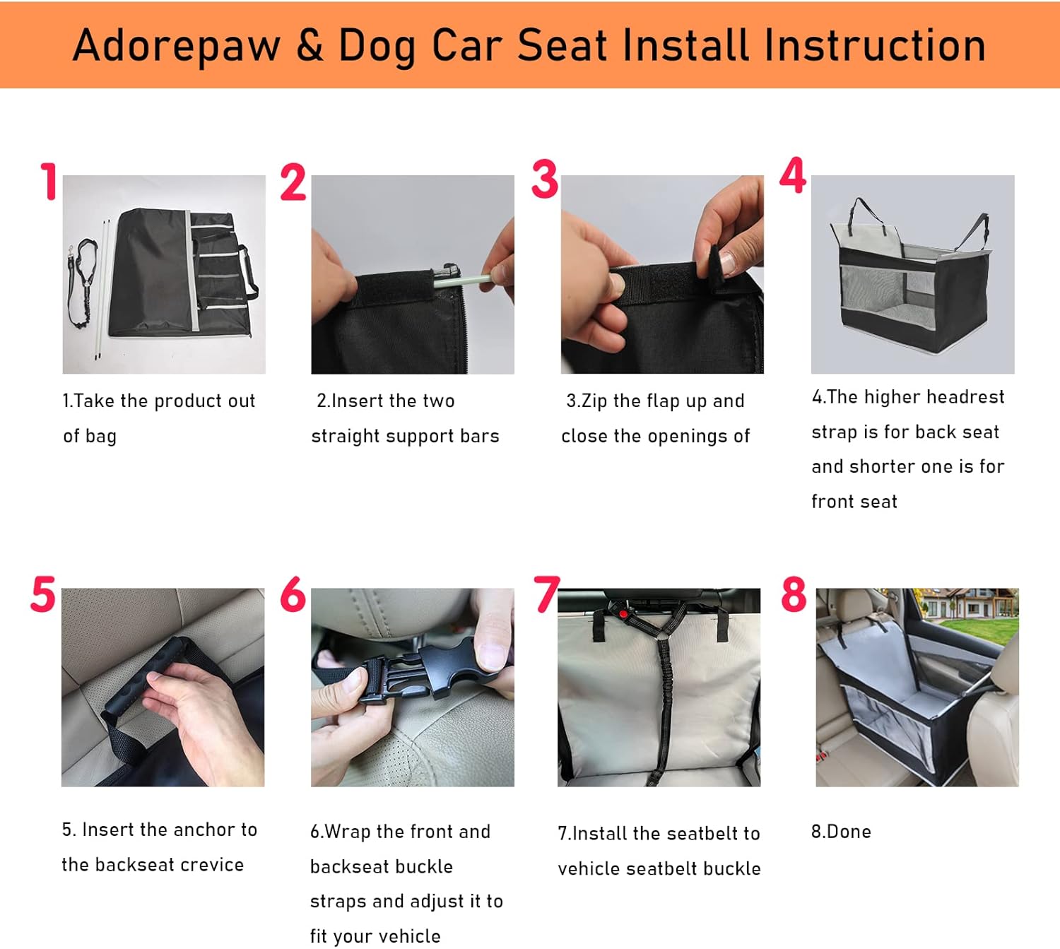 Dog Car Seat and Seat Extender S8823