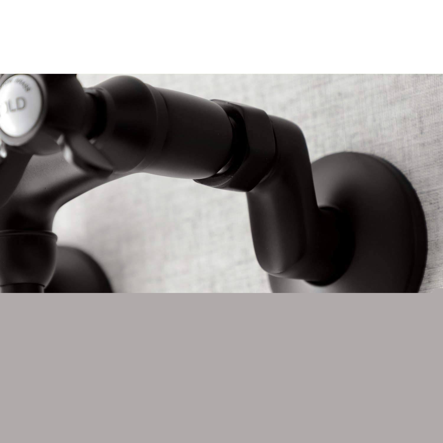 Polished Brass Adjustable Center Wall Mount Bathroom Faucet R68283