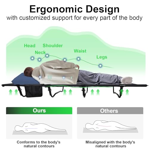 Ultralight Portable Folding Camping Cot, Black O8893