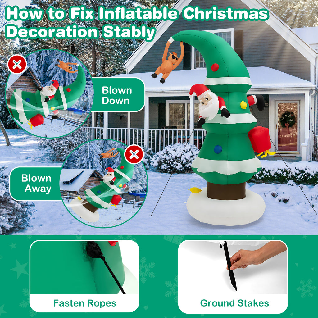 8FT Inflatable Christmas Tree with Santa Claus L635