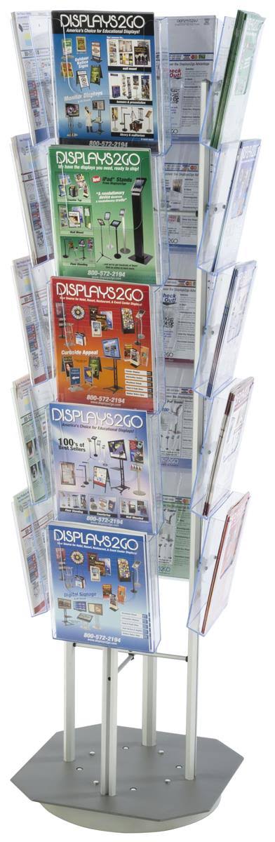 Spinning Magazine Stand with 20 Pockets Y73277