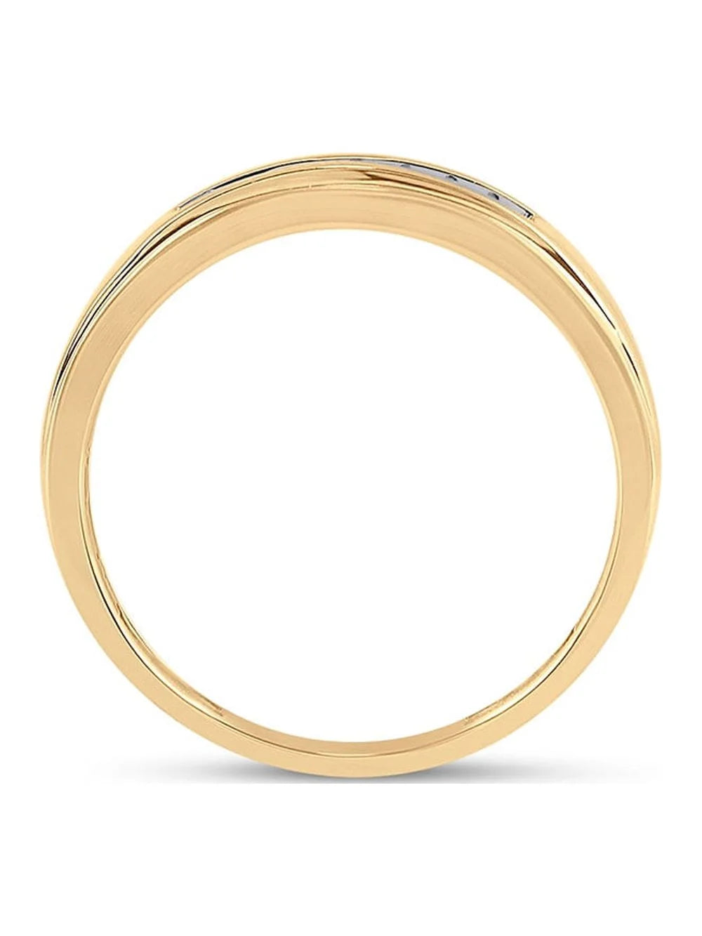 14kt Yellow Gold Mens Round Diamond Wedding Band Ring 1/12 Cttw Size 8 S6943
