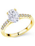 10K Yellow Gold Lab Grown Diamond Ring Set with Oval Moissanite (2.30 Cttw) H20430