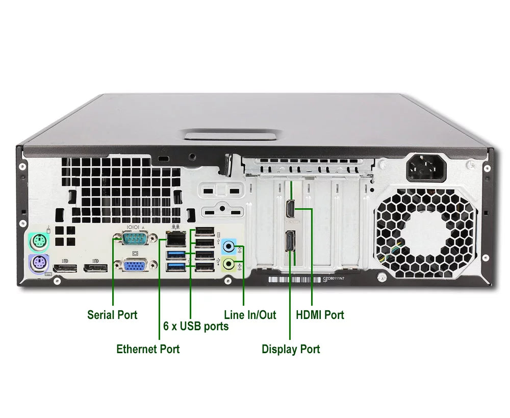 HP 800G1 Desktop SFF Computer Intel Core i5 8GB Ram 500GB HDD NVIDIA GT 1030 2GB 19" LCD Windows 10 (Refurbished) S804
