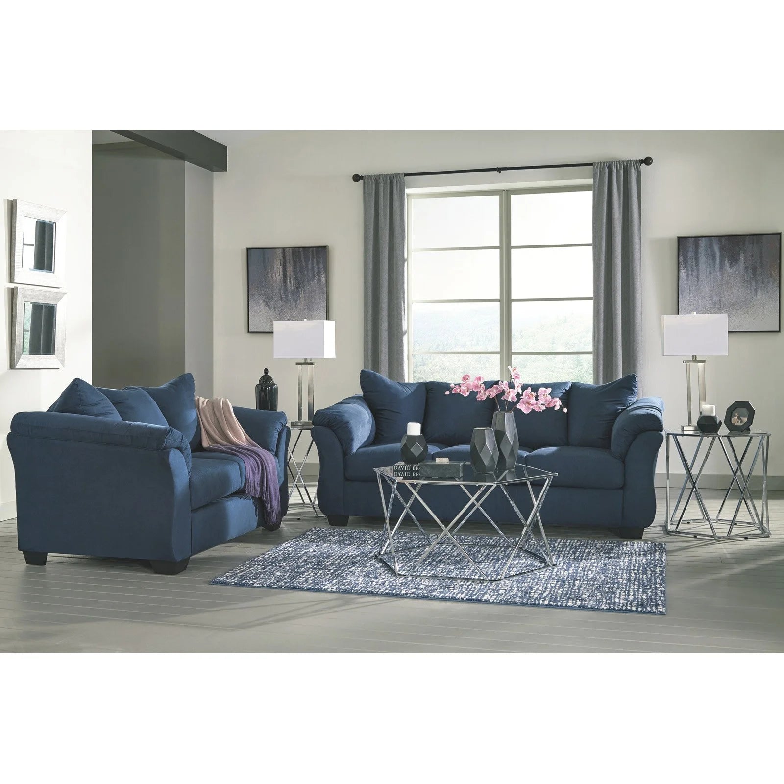 Blue Loveseat R856