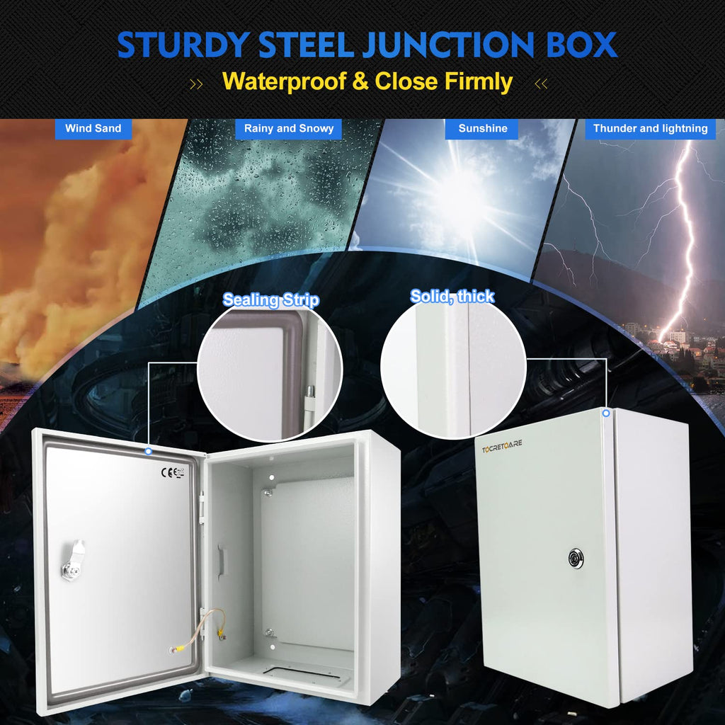 Cold-Rolled Steel NEMA 4X Electrical Enclosure with Lock & Mounting Plate N1789
