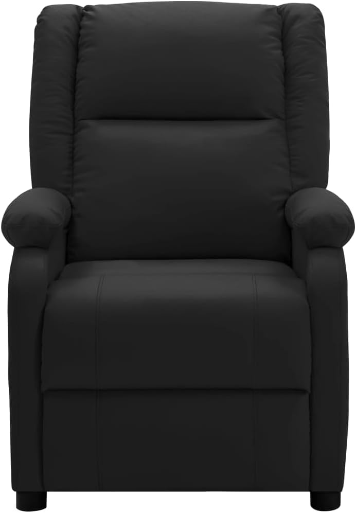 Black Faux Leather Adjustable Recliner Chair with Footrest X101