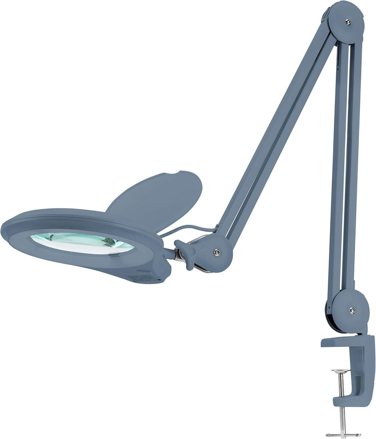 Gray 5 Inches Diameter Lens LED Magnifying Lamp with Clamp A917