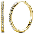 18k Yellow Gold Plated Crystal Hoop Earrings B721708