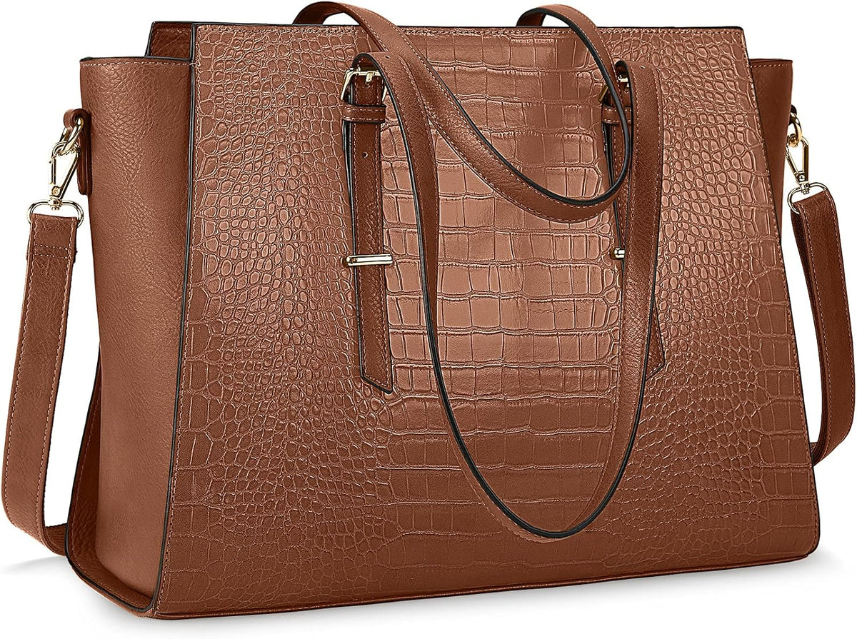 Brown Leather 15.6 Inch Laptop Tote Bag M983592