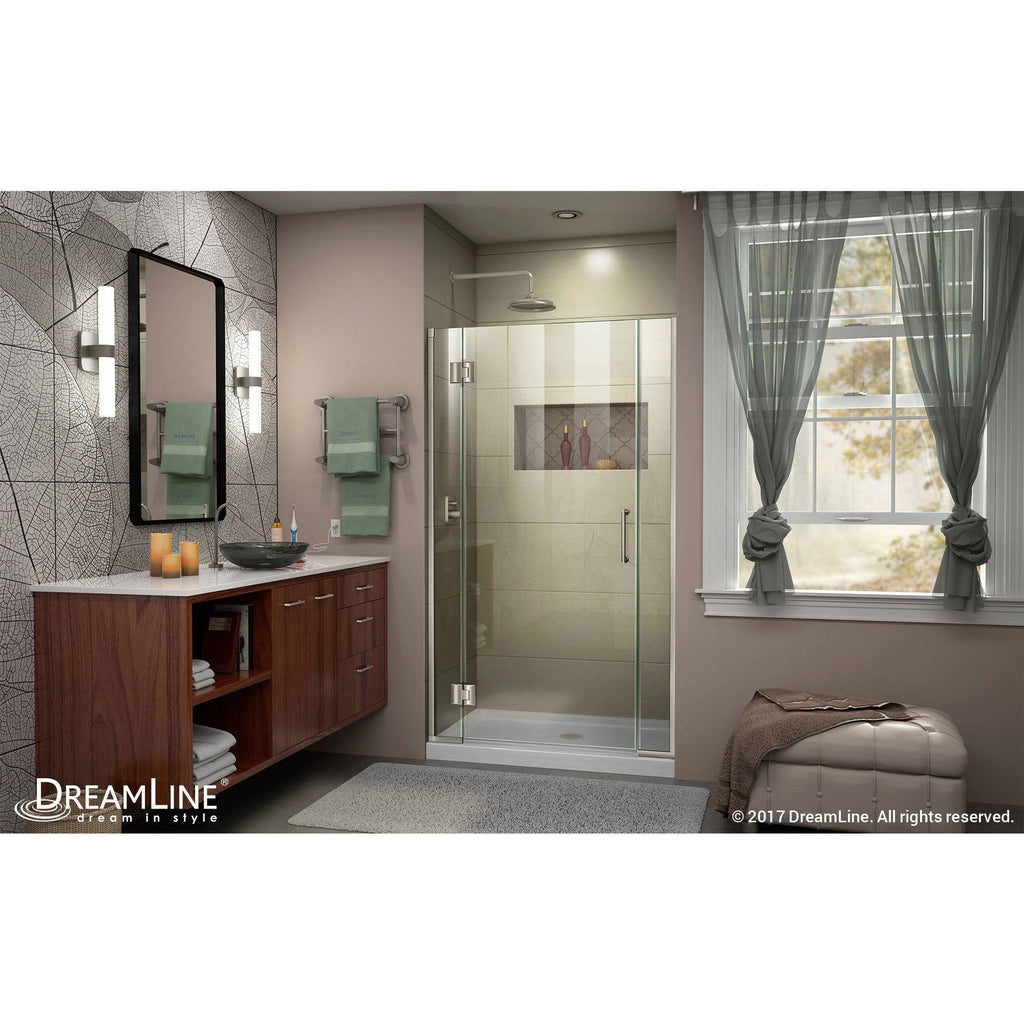 Frameless Hinged Shower Door Brushed Nickel L4157