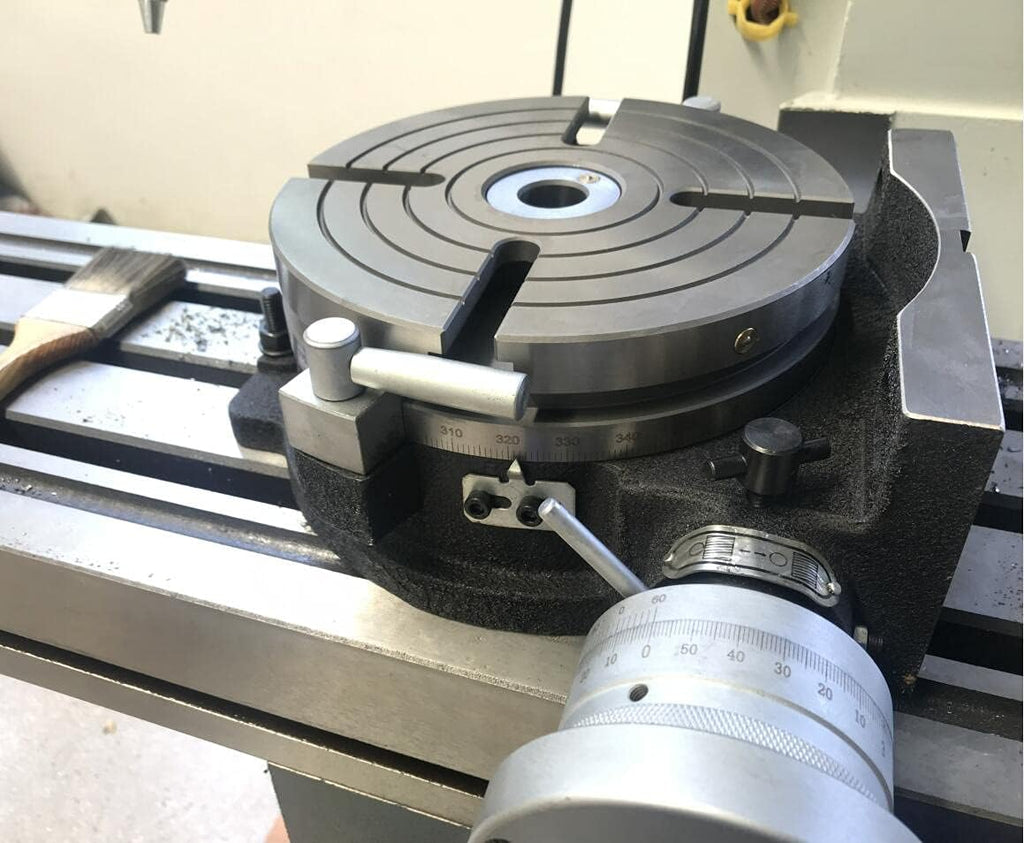 8" Rotary Table Vertical & Horizontal MT3 Center Sleeve 4 Slot Precision Milling Table E5009