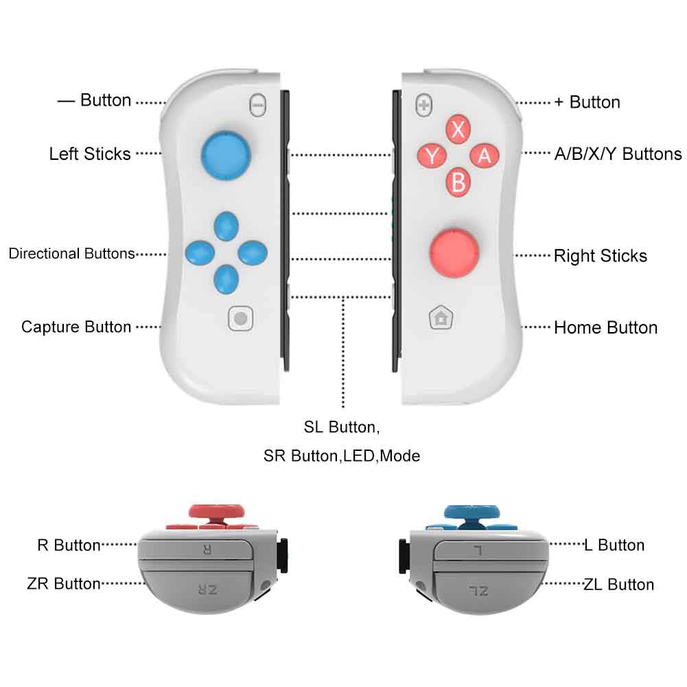 Light Gray Joy Pad Controllers for Nintendo Switch Console J4026