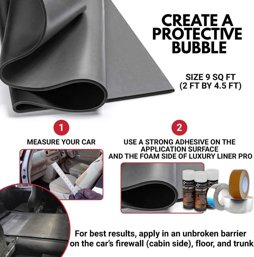 2 in 1 Sound Insulation for Cars Mass Loaded Vinyl and Closed Cell Foam B8790