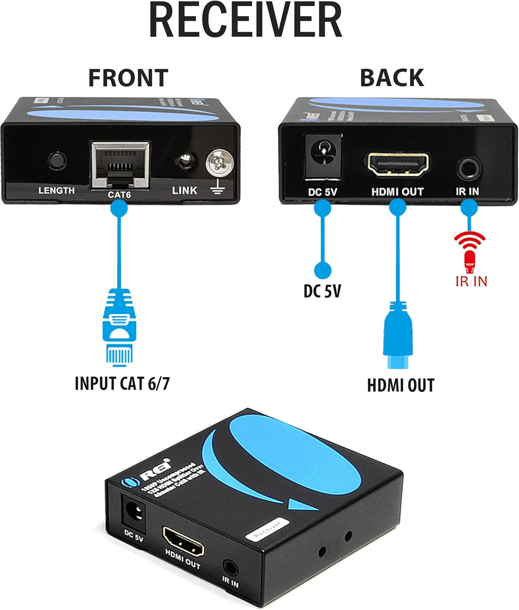 1x2 HDMI Extender Splitter Over Single Cable CAT6/7 1080P With IR Remote X83592
