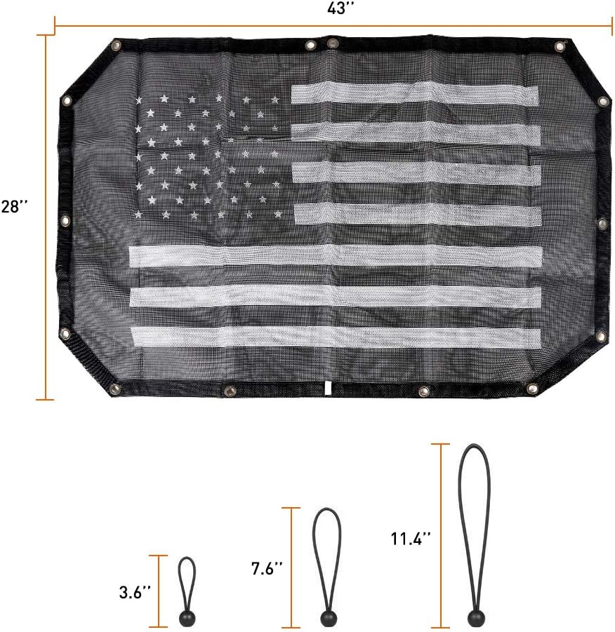 Black Mesh Shade Top Sunshade Cover for Jeep Wrangler JK JKU 2/4-Door H373979
