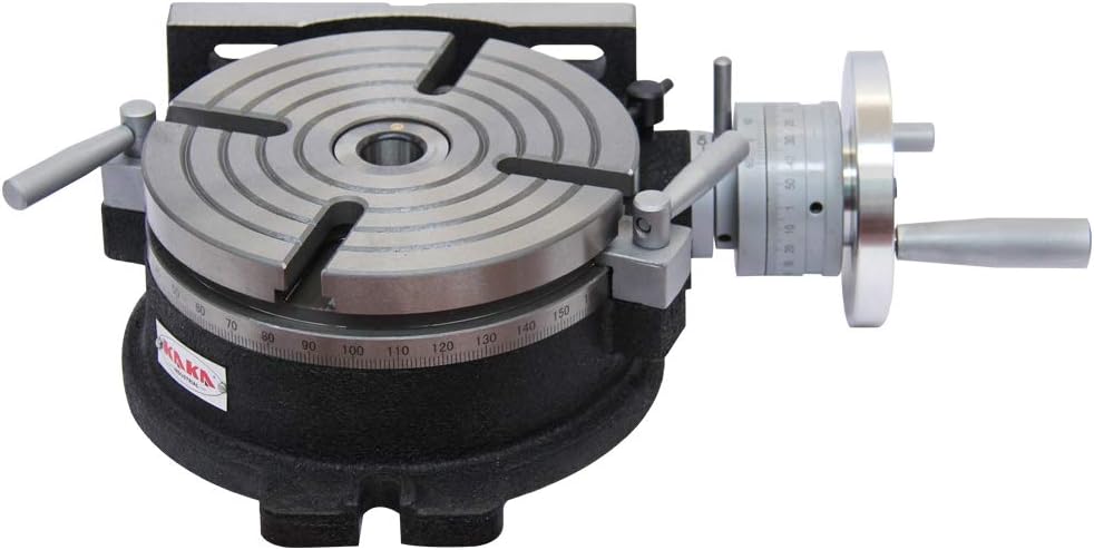 8" Rotary Table Vertical & Horizontal MT3 Center Sleeve 4 Slot Precision Milling Table E5009