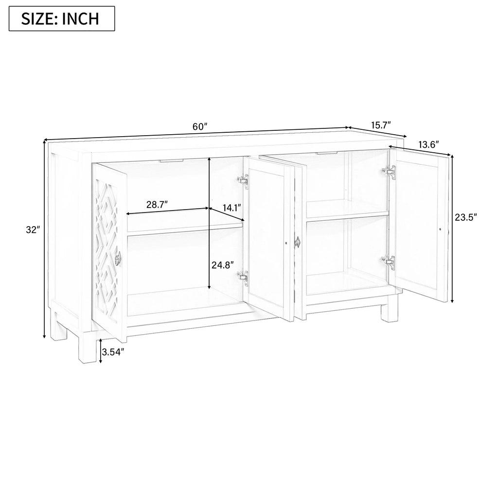 White 2-Door Storage Cabinet with Metal Legs and Adjustable Shelves O26619