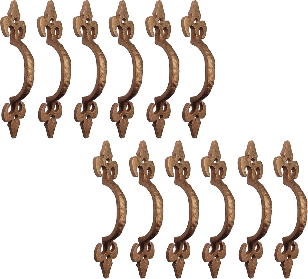 Antique Cast Iron Cabinet Pull Handles, 6.1 x 12 Pack, Matte Black O423